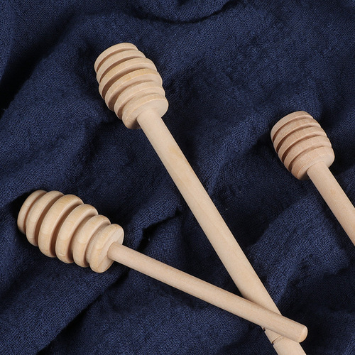 Hemlock wood stirring stick jam milk coffee stick honey scoop engraved no paint no wax honey wood manual stirring stick