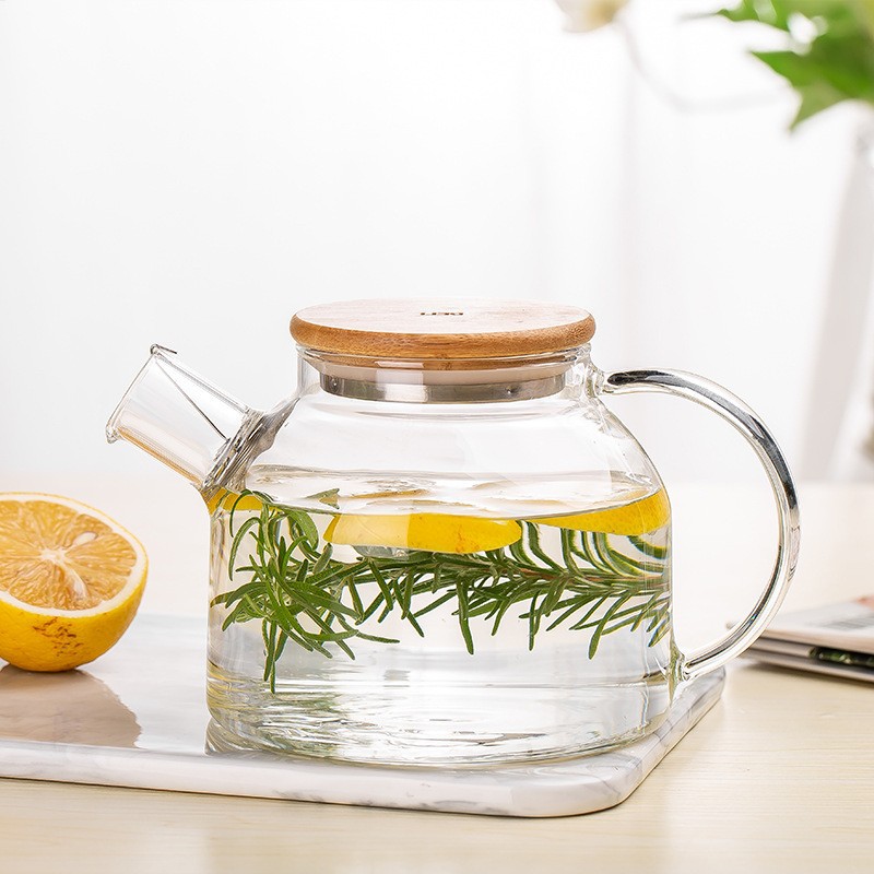 Hervidor de agua fría de alta borosilicona de vidrio resistente al calor hervidor de agua caliente doméstico fría hervidor de té de jugo de fruta de gran capacidad hervidor de té