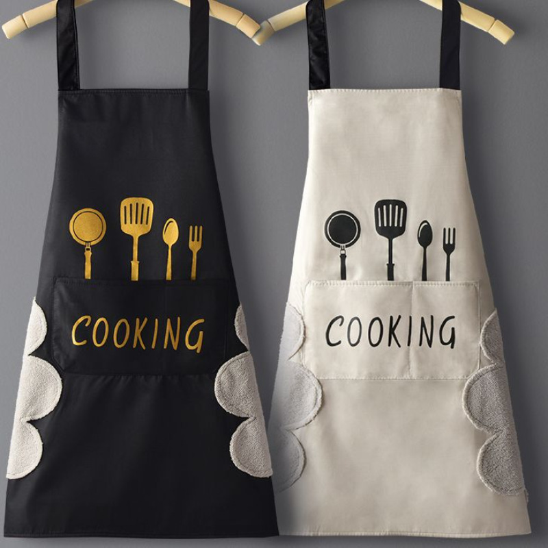Internet Celebrity Catering Apron for Men and Women, Kitchen Household High-Looking Waterproof and Oil-Proof Half-Length Apron Cooking Work Clothes