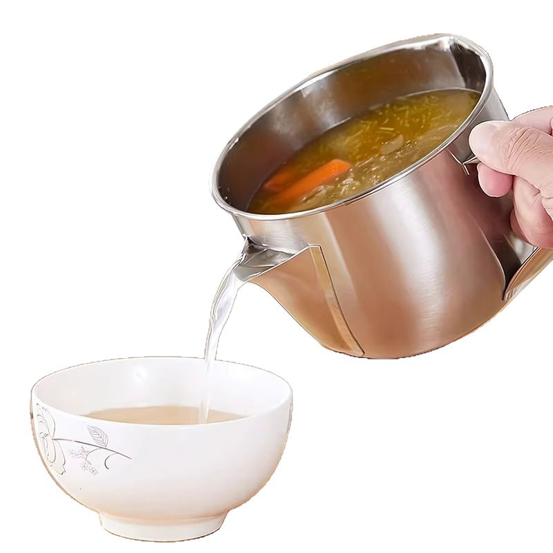 Nuevo tipo 304 acero inoxidable filtro de aceite cocina filtro de residuos de aceite herramienta mágica de fugas de aceite doméstico con cubierta tanque de aceite