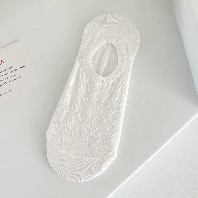Invisible low‑cut summer thin socks, tide style, white and patterned designs, lightweight 0.02 kg