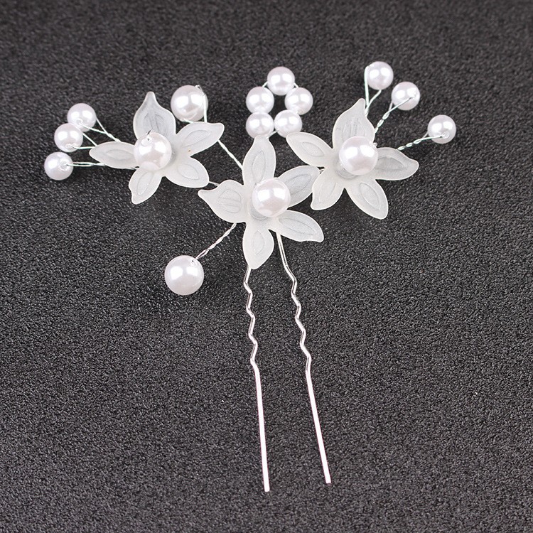Korean-Style Wedding Hair Accessories, Frosted Flower Hair Ornaments, Bride's Wedding Handmade Jewelry, Pearl Hairpin, Hair Styling Comb