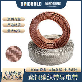 厂家直供高品质设备连接裸铜编织带 T2紫铜编织带 铜编织线厂家
