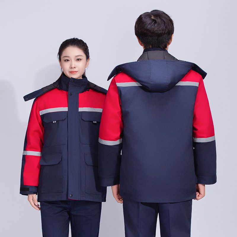 Capa de algodón de invierno caliente para hombres, chaqueta de algodón desmontable de longitud media de reparación de automóviles