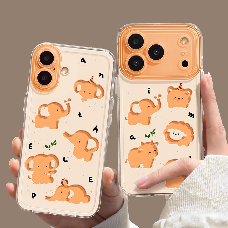 Orange Elephant Apple 17Promax Mobile Phone Case 17Pro Cute Air Transparent Tpu Anti-Fall 17 Protective Cover 16 Orange Elephant Apple 17Promax Mobile Phone Case 17Pro Cute Air Transparent Tpu Anti-Fall 17 Protective Cover 16