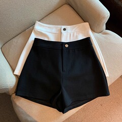 黑色辣妹短裤透气时尚女夏季薄款高腰显瘦a字裤紧身弹力牛仔热裤