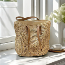 新款大容量草编包手提包托特包百搭手工编织包包女包单肩包沙滩包