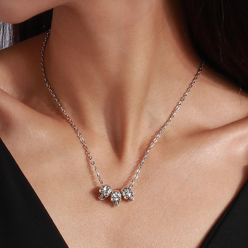 Pendant Necklace Classification Vacation Classic Style Skull Zinc Alloy Cable Chain Pendant Necklaces Wholesale