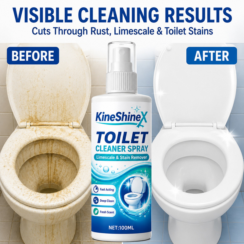 Kineshinex Toilet Cleaner Bathroom Descaling and Decontamination Toilet Cleaning Liquid Removes Urine Stains and Yellow Stains, Cleans and Deodorizes