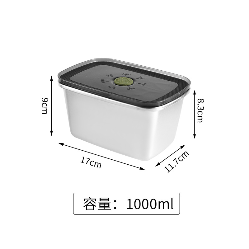Caja de almacenamiento fresco de acero inoxidable 304 Caja de almacenamiento de cocina de grado alimenticio Refrigerador Caja de almacenamiento fresco de alimentos Caja de almuerzo de picnic al aire libre