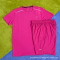 Crystal Stripe Set Pink + D218 Pink Shorts