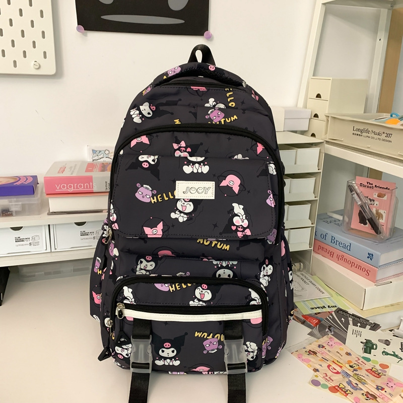 Mochila de estudiantes de moda transfronteriza de gran capacidad, mochila de estudiantes de secundaria y secundaria, nueva mochila de hombro Kulomi