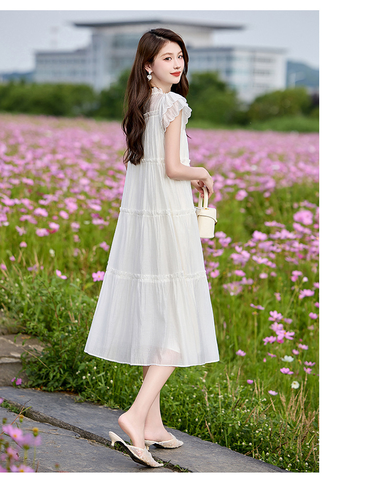 Váy liền suông midi che bụng thời trang hè 2025 dáng rộng khí chất LM6906 — Màu hồng, Màu trắng chi tiết 34