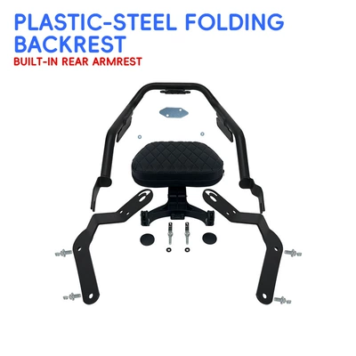 Motorcycle bumper 950 crash bars, anti-fall bumpers - plastic-steel-folding-backrest-comes-with-a-free-rear-armrest