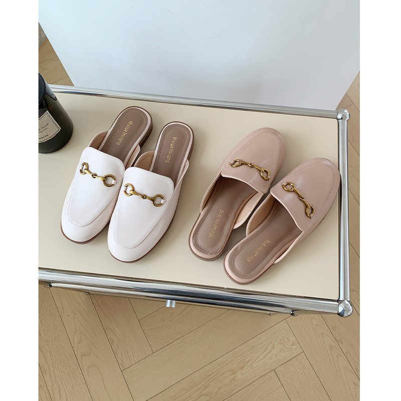 Weiwei Girl 125-3 Closed-Toe Half Slippers for Women, Summer Outdoor Mules, Flat Sandals, Internet Celebrity Lazy Shoes Weiwei Girl 125-3 Closed-Toe Half Slippers for Women, Summer Outdoor Mules, Flat Sandals, Internet Celebrity Lazy Shoes