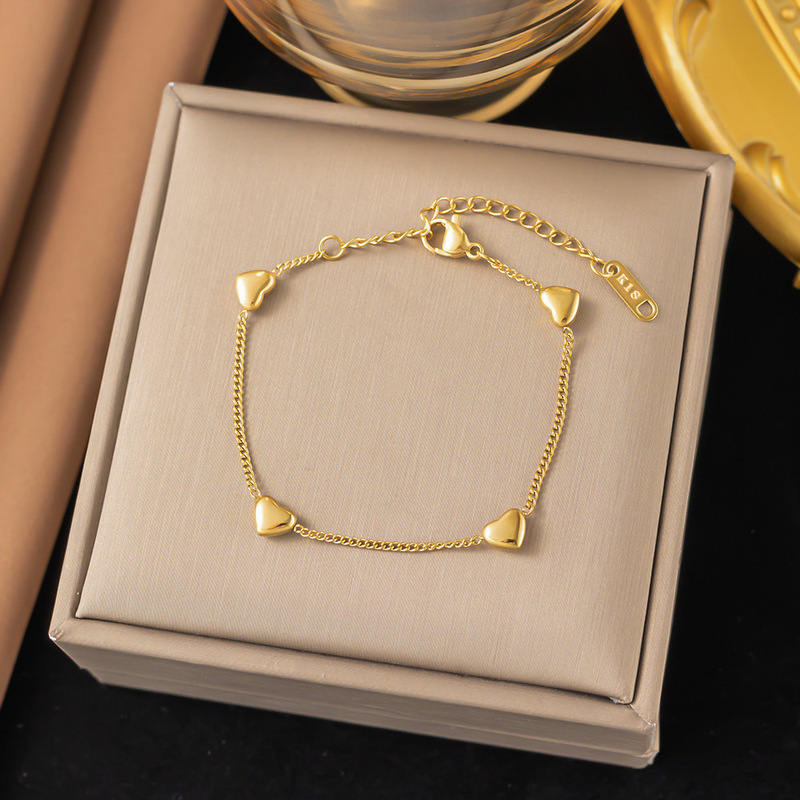 クロスボーダー東莞チタン鋼ジュエリー色褪せない新しい日本と韓国のアクセサリーブレスレット女性用 18K ゴールドファッションライト高級ハイエンド|undefined