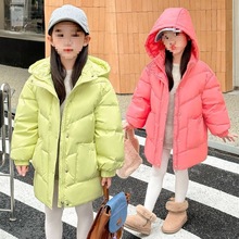 女童新款羽绒服儿童宝宝韩版加厚中长款白鸭绒洋气高档冬童装外套