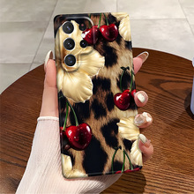 亚马逊爆款豹纹花朵系列手机壳适用三星S23精孔菲林保护套S25全包