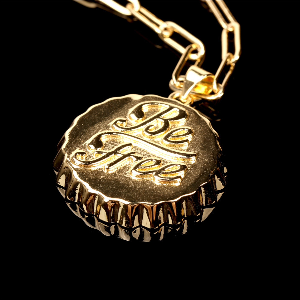 vintage coke bottle cap dripping oil copper necklace wholesale nihaojewelry