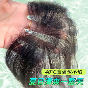 Baby Hair Bangs Wig for Women, Full Real Human Hair, Natural Forehead and Temples, Seamless Hairline Fake Bangs