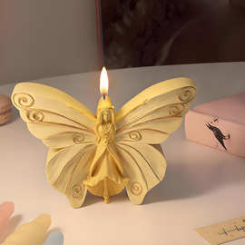 立体蝴蝶硅胶模具DIY爱心花朵蝴蝶天使香薰蜡烛石膏摆件手工皂模