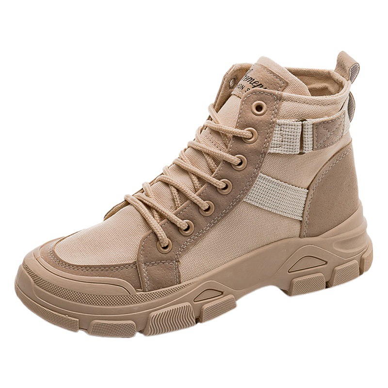 Martin botas para mujer 2024 nuevo estudiante versátil Caballero corto alto-top botas pequeñas zapatos de lona elegantes zapatos de mujer de Montañismo