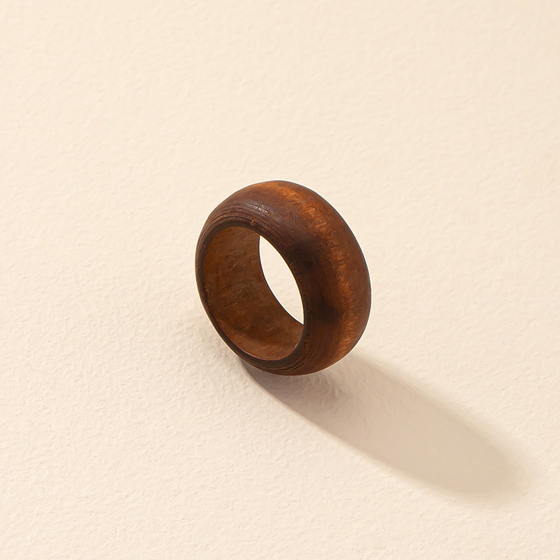 Korean Style Simple Wooden Ring Female Trend New Index Finger Ring display picture 4