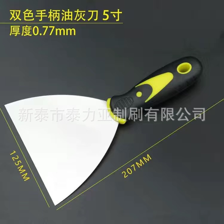 Fábrica al por mayor cuchillo de masilla mango de plástico pala de limpieza mango de madera espejo espátula de pintura cuchillo de masilla de acero inoxidable