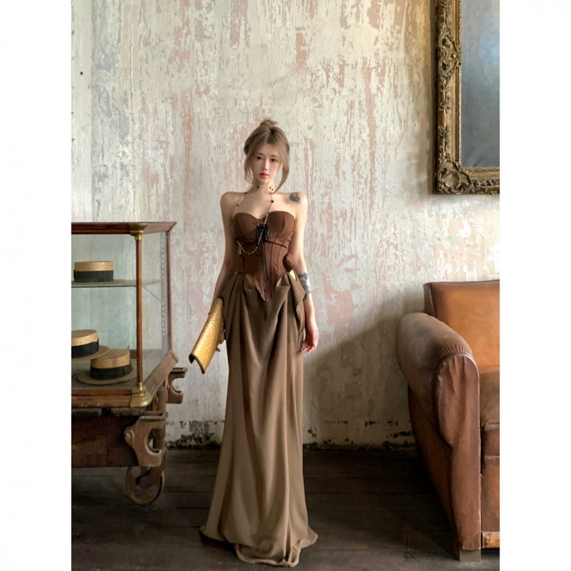 Летнее платье в стиле французского лёгкого люкса, пэчворк, для женщин 2025 года, высококачественное, для банкета, новое, элегантное и подходящее, модное.