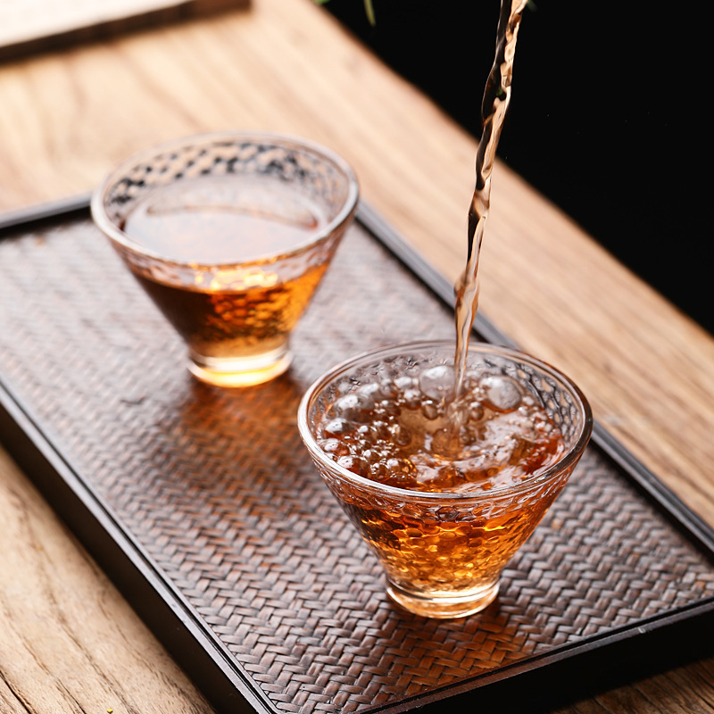 Taza de té de vidrio de estilo japonés taza de té pequeña taza de cristal transparente taza de té de Kung Fu taza de té del hogar taza de té pequeña