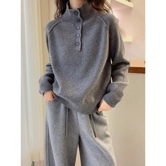 大きいサイズのボタンデザインセーターレディースヨーロッパステーションセーター春の新作ヨーロッパ婦人服ボトリングシャツ