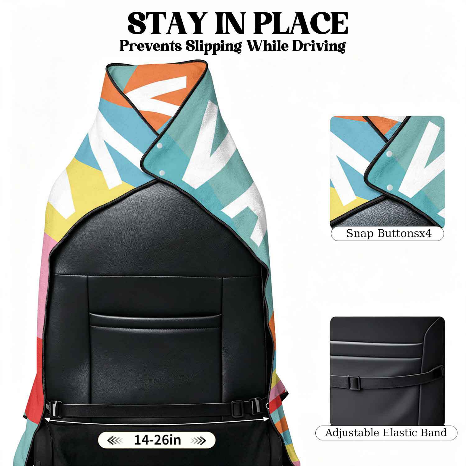 2-piece dual-use car seat cover, ultra-fine fiber, can be used as a beach towel, printed car protective seat cover 13