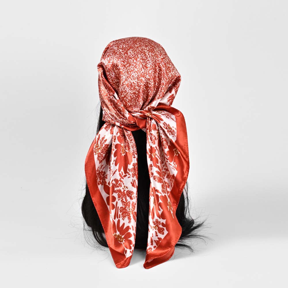 70g Weight Women's Classic Style Printing Satin Silk Scarf Kerchief