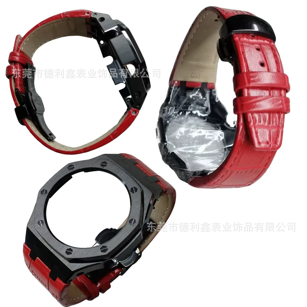 Подходит для Casio GA2100 чехол кожаный ремешок, AP модифицированная фермерская дубовая октагональная первая кожа, устойчив к загрязнениям и не прилипает к пыли