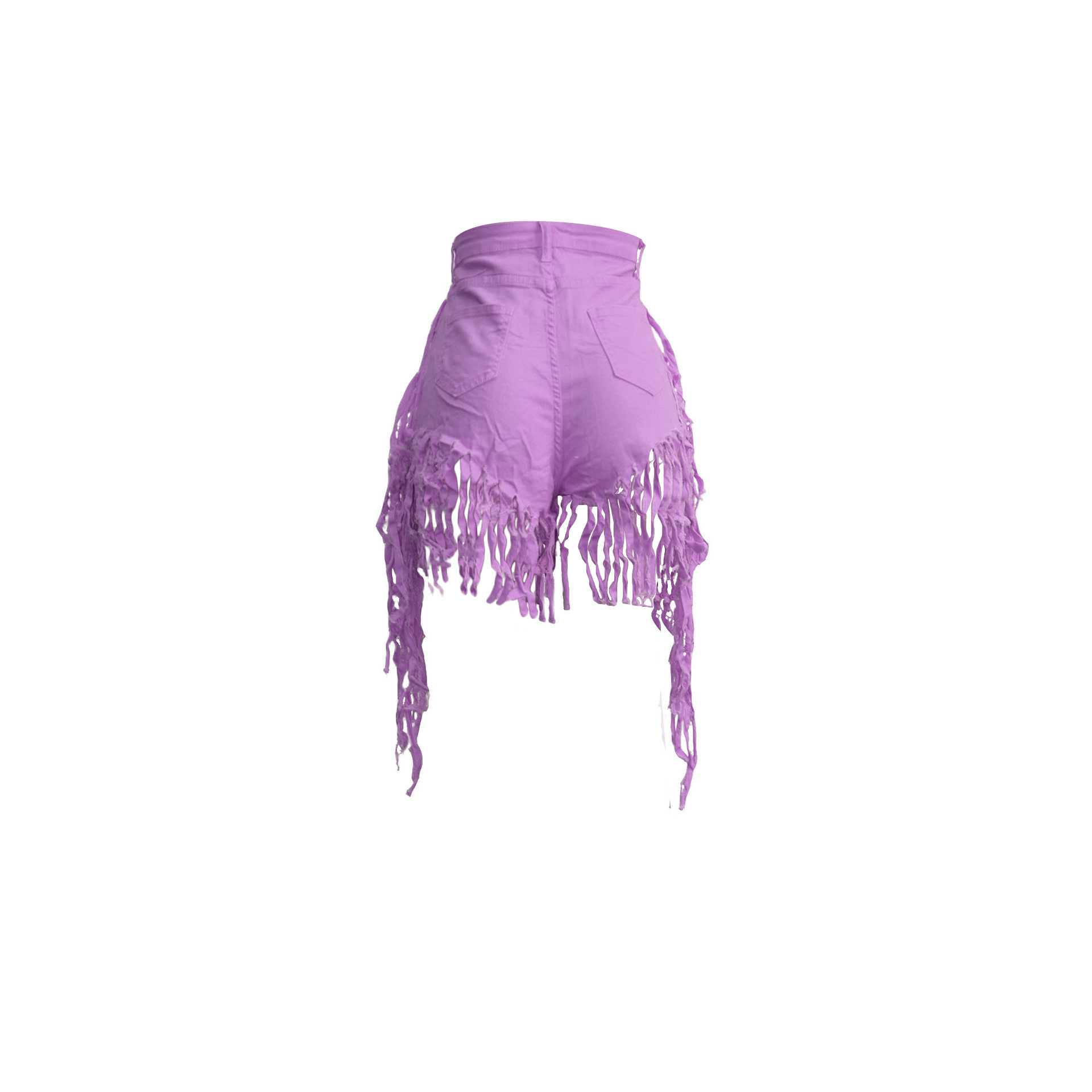 Women's Daily Casual Solid Color Shorts Tassel Jeans display picture 3