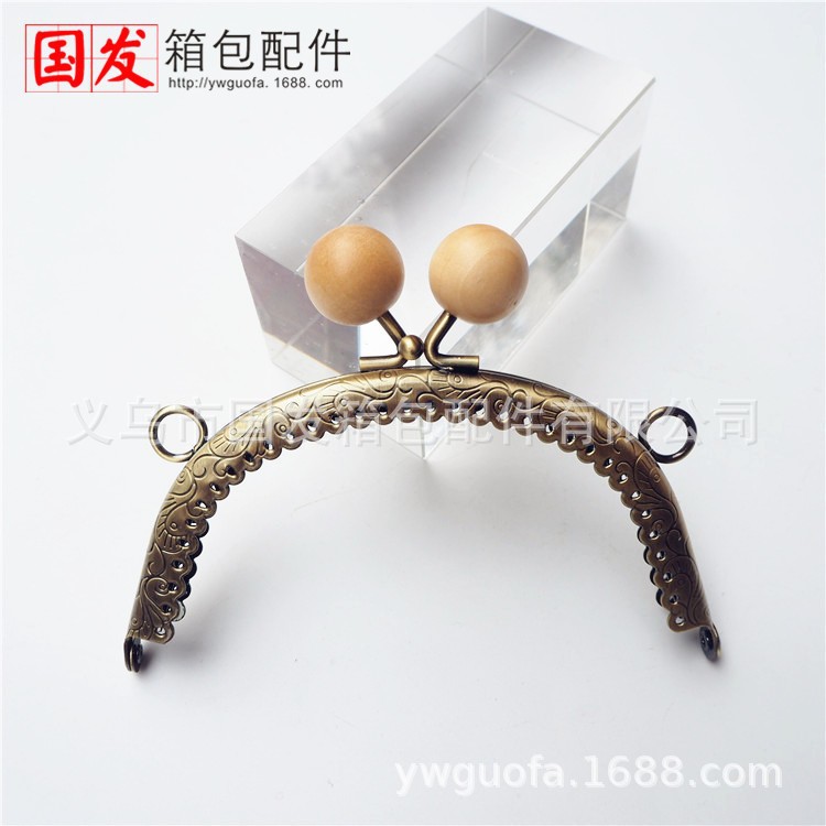 12.5CM arco gran pozo dragón-fénix flor encaje de madera oro 20mm madera maciza color tronco   0366 - GTA