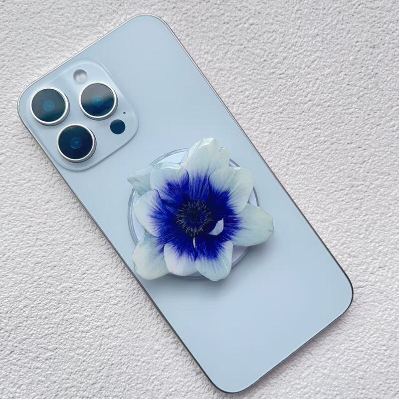 ins オーキッドアクリル接着剤磁気携帯電話ホルダーデスクトップ折りたたみポータブルオーキッド磁気携帯電話ホルダー|undefined