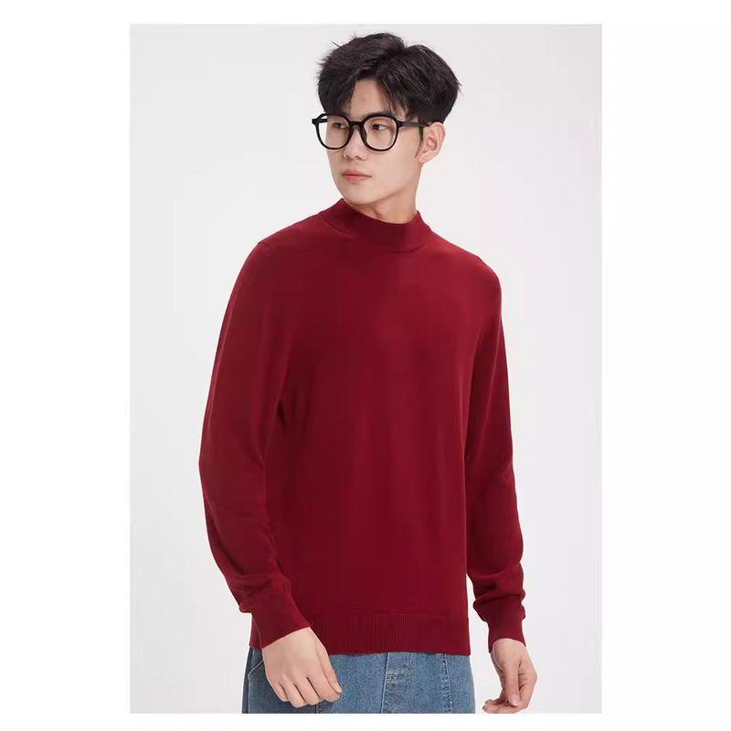 2024 Xinjiang Cotton Sweater Men's Autumn and Winter Solid Color Warm Thickened Trendy Korean Loose Trendy Brand Base Needle 2024 Xinjiang Cotton Sweater Men's Autumn and Winter Solid Color Warm Thickened Trendy Korean Loose Trendy Brand Base Needle