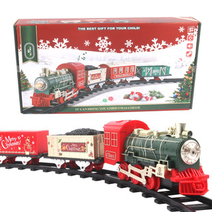 Cross-Border Children's Christmas Train Track Toys Electric Light Music Track Train Toy Car Foreign Trade Wholesale