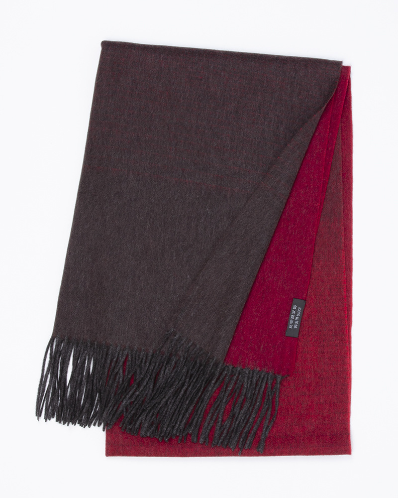 Mongolia Interior nuevo estilo 35 ancho bufanda de cachemira pura otoño e invierno engrosada hombres y mujeres de manga larga degradada europea y americana