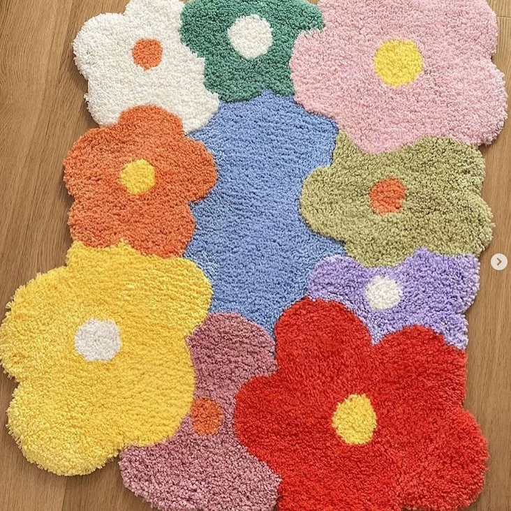 Children's carpet for bed, erasable game mat, reading, flowered, increased thickness