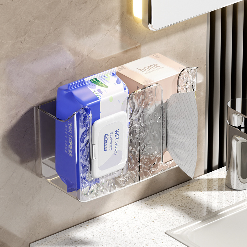 Bathroom Tissue Box Toilet Paper Box Hand Tissue Box Toilet Paper Box Punch-Free Bathroom Wall-Mounted Toilet Paper Box