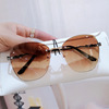 Capacious trend sunglasses, European style, gradient