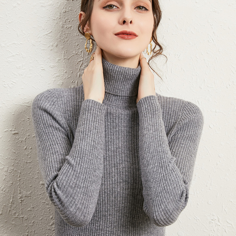 Autumn and Winter New High Collar Drawdown Cashmere Sweater Women's Soft Skin-friendly High Elastic Thickened Knitted Sweater Large Size Slim-fit All-match Autumn and Winter New High Collar Drawdown Cashmere Sweater Women's Soft Skin-friendly High Elastic Thickened Knitted Sweater Large Size Slim-fit All-match