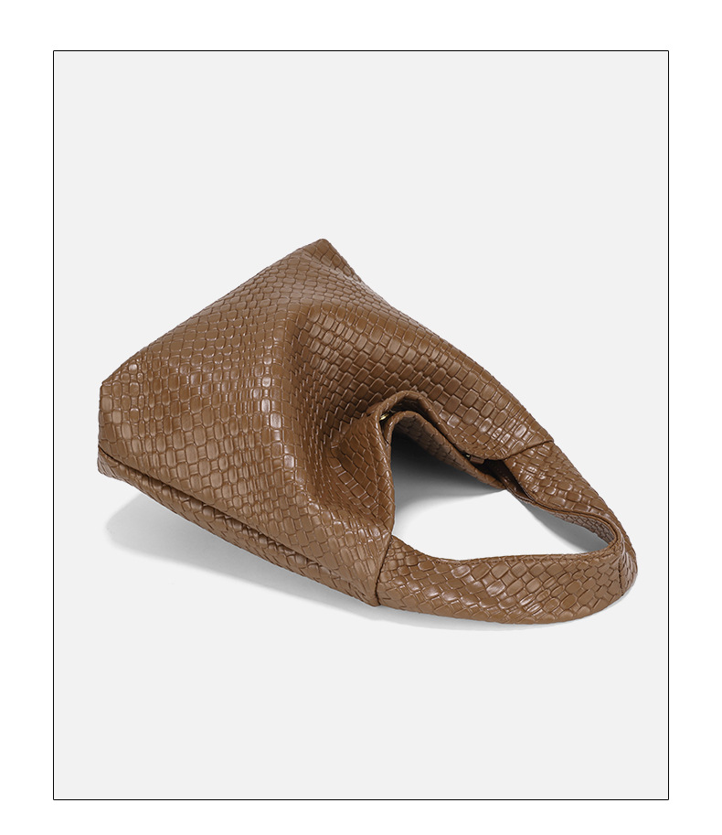 Woven Texture Shoulder Bag For Women Simple Large Capacity Handbag_voghion.com