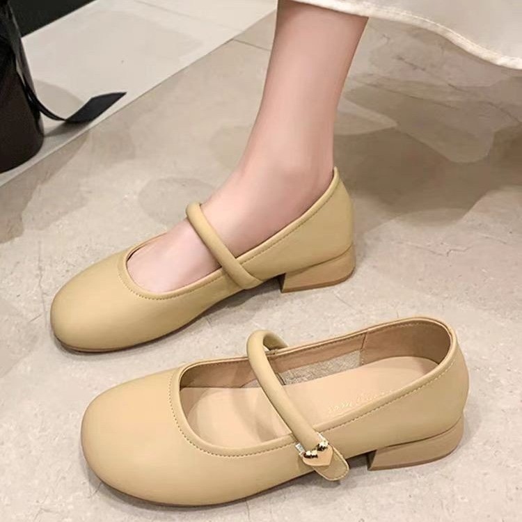 Women's Shallow-cut Single 2026 New Summer Style With Chunky Heels Soft Soles, Elegant And Gentle French Mary Jane_vogvips.com