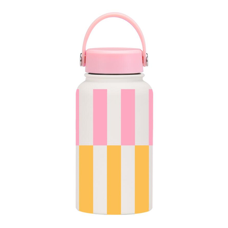 Nueva transfronteriza 650ml taza de vacío de boca ancha portátil de vacío niños estudiante deportes hervidor de agua de impresión al aire libre taza