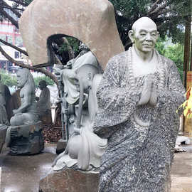 石雕十八罗汉坐像图片 清代寿山芙蓉石雕罗汉寺庙500罗汉雕塑整套
