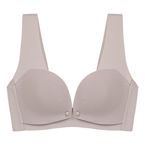 One-piece seamless nursing bra, gathered anti-sagging maternity bra, vest style front opening bra, thin 