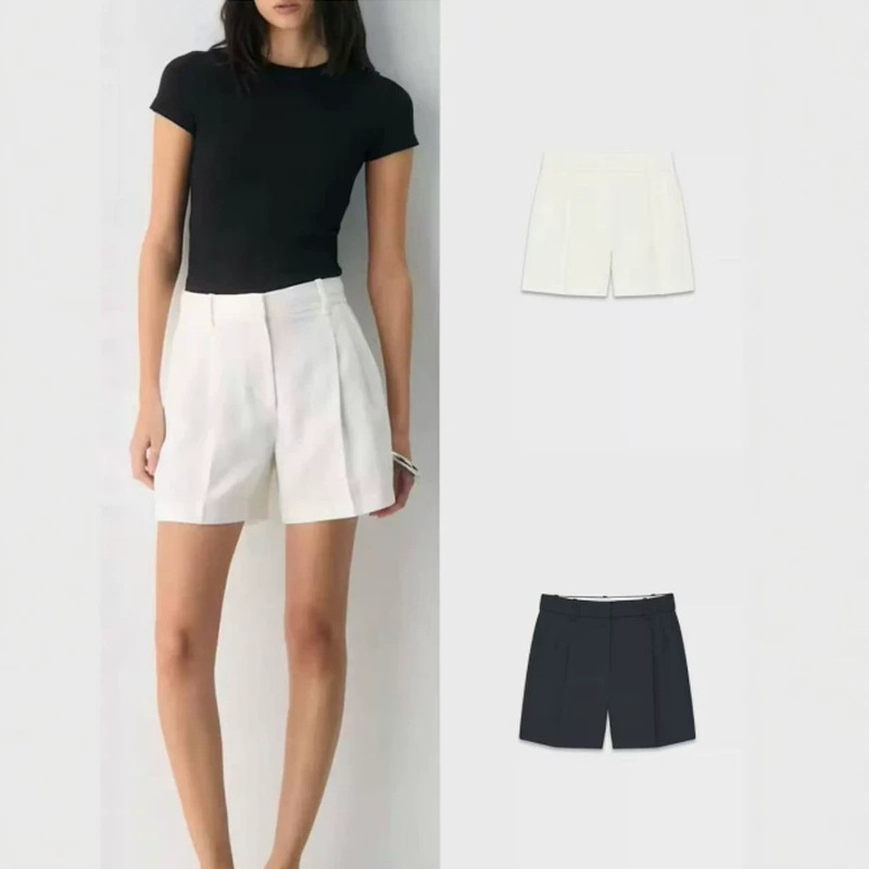 Aritzia Commuting Simple Style High-Waisted Linen Shorts for Women, Loose Fit, Slimming, Versatile Casual Pants for Summer Aritzia Commuting Simple Style High-Waisted Linen Shorts for Women, Loose Fit, Slimming, Versatile Casual Pants for Summer